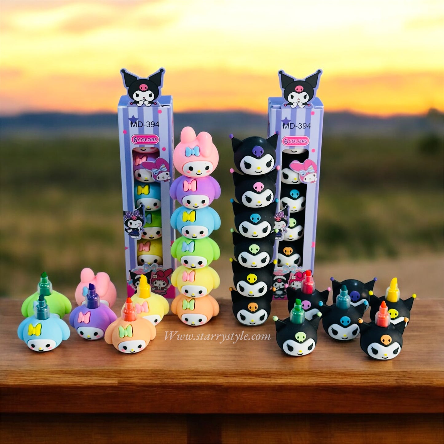 Kuromi Premium Highlighter || 6 Colors || Box Packing