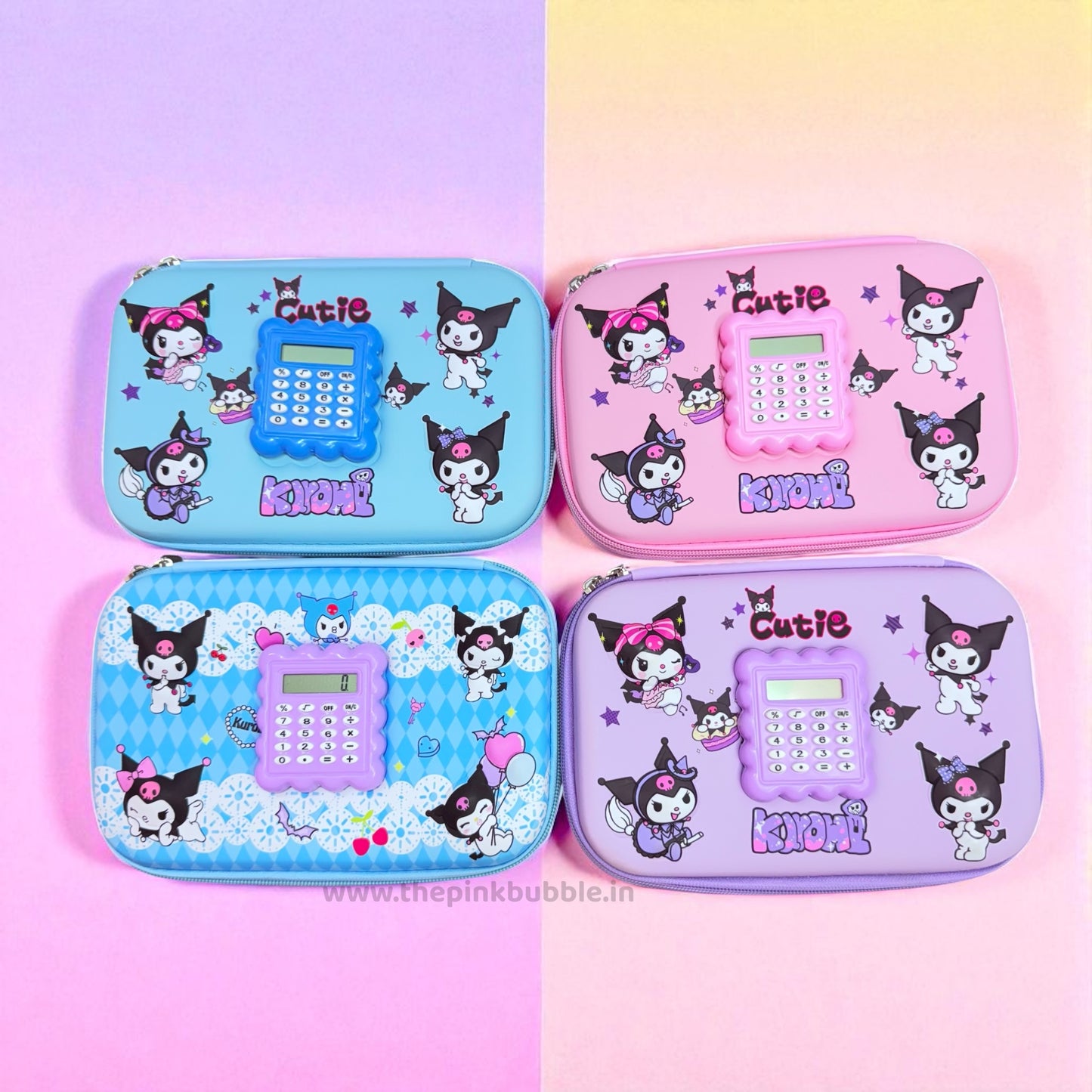 Kuromi Pencil Pouch Organiser with Calculator