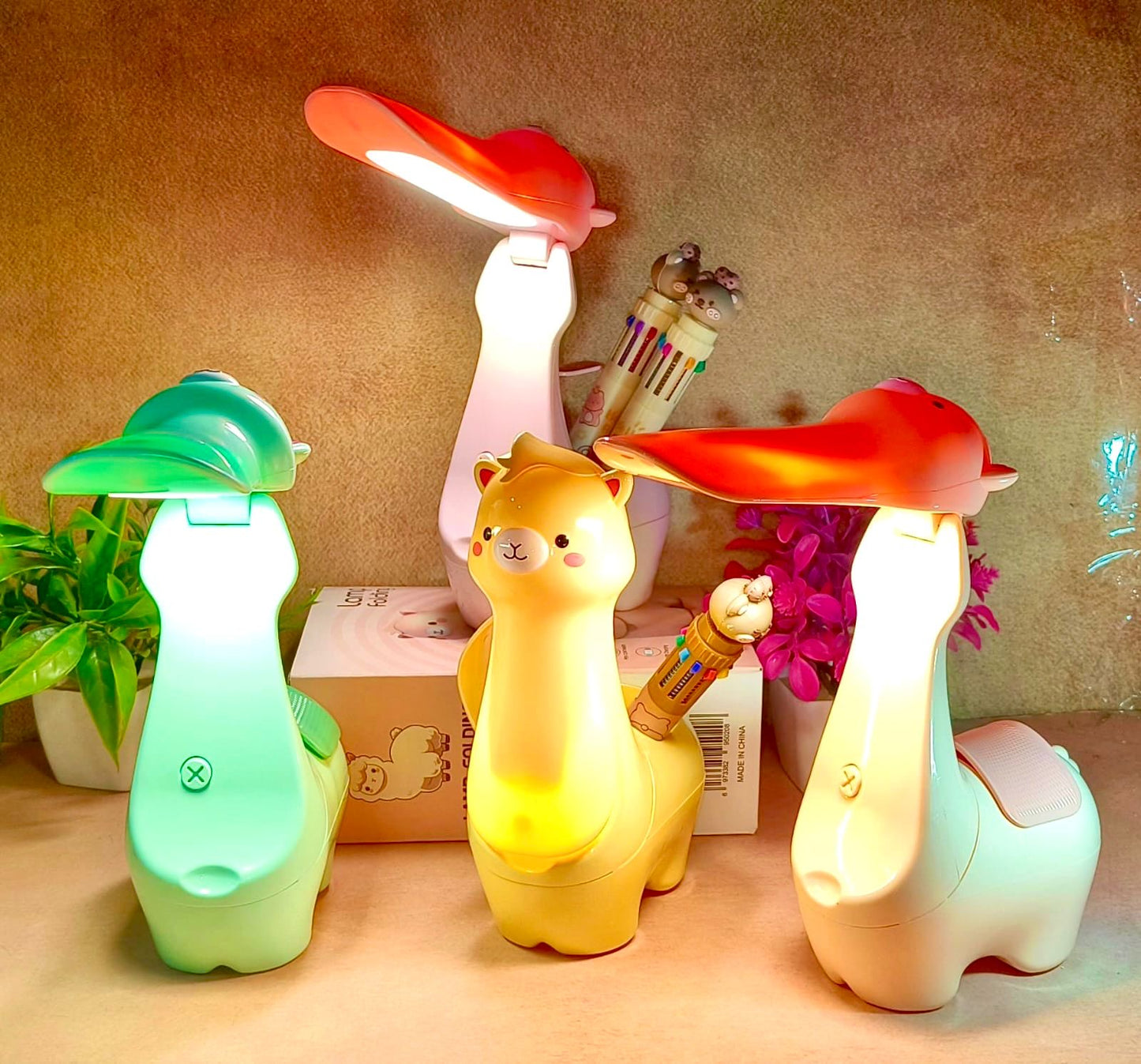 CARTOON FOLDING TABLE LAMP WITH PEN STAND BIG SIZE 18CM || 397-4