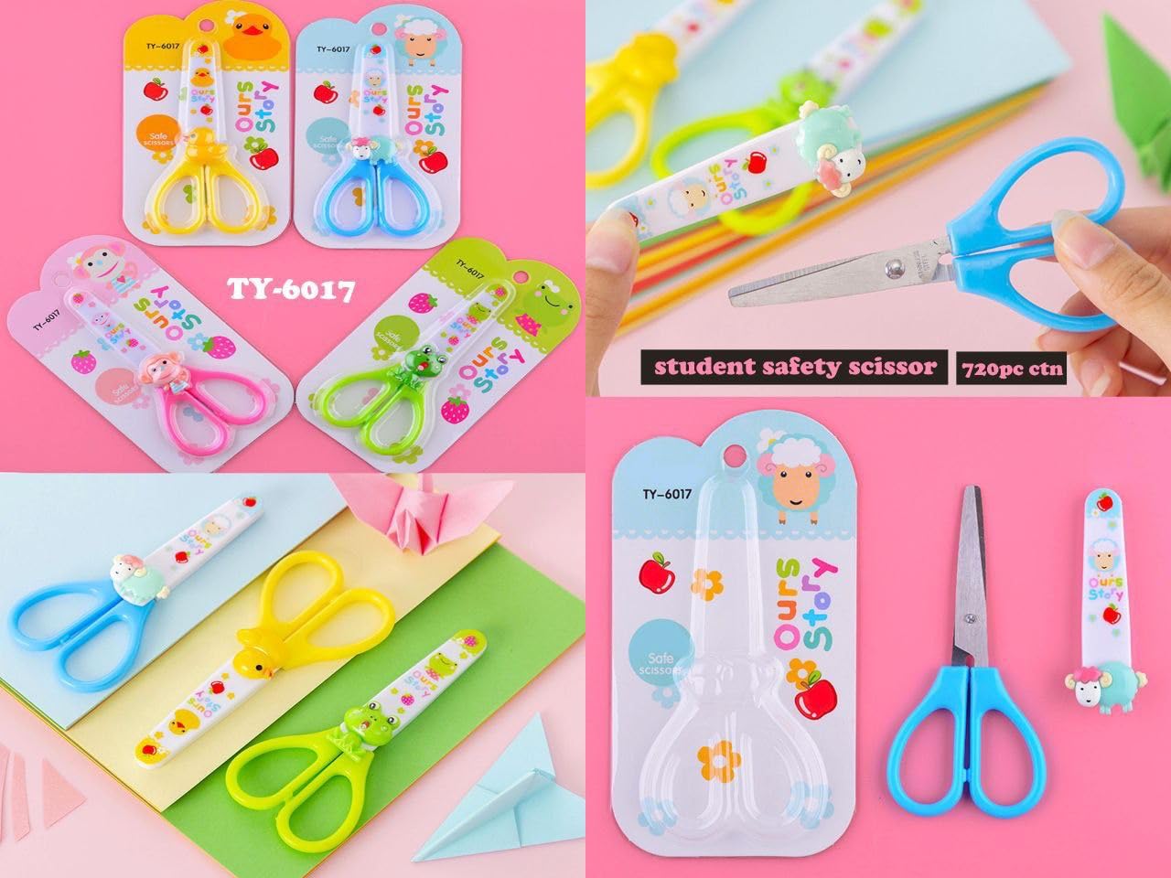 Cute Critter Kids Safety Scissors Set