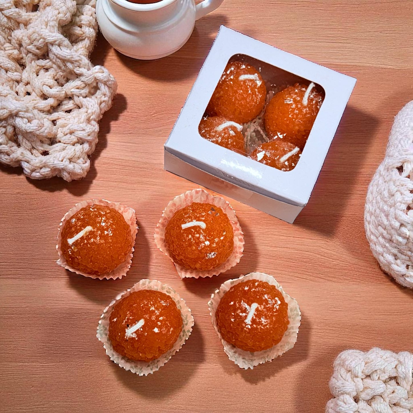 Laddu Candle (Set of 4 Candles) | Box Packing