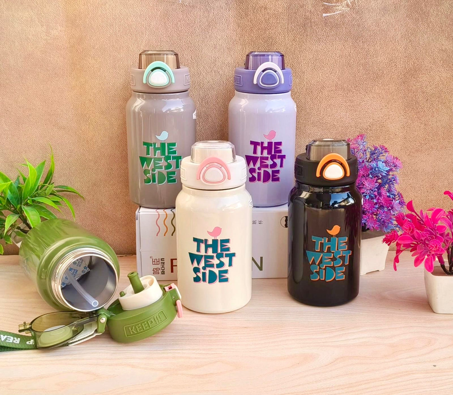 The West Side || 580 ML PRINTED INSULATED SIPPER CUM BOTTLE || 388-5