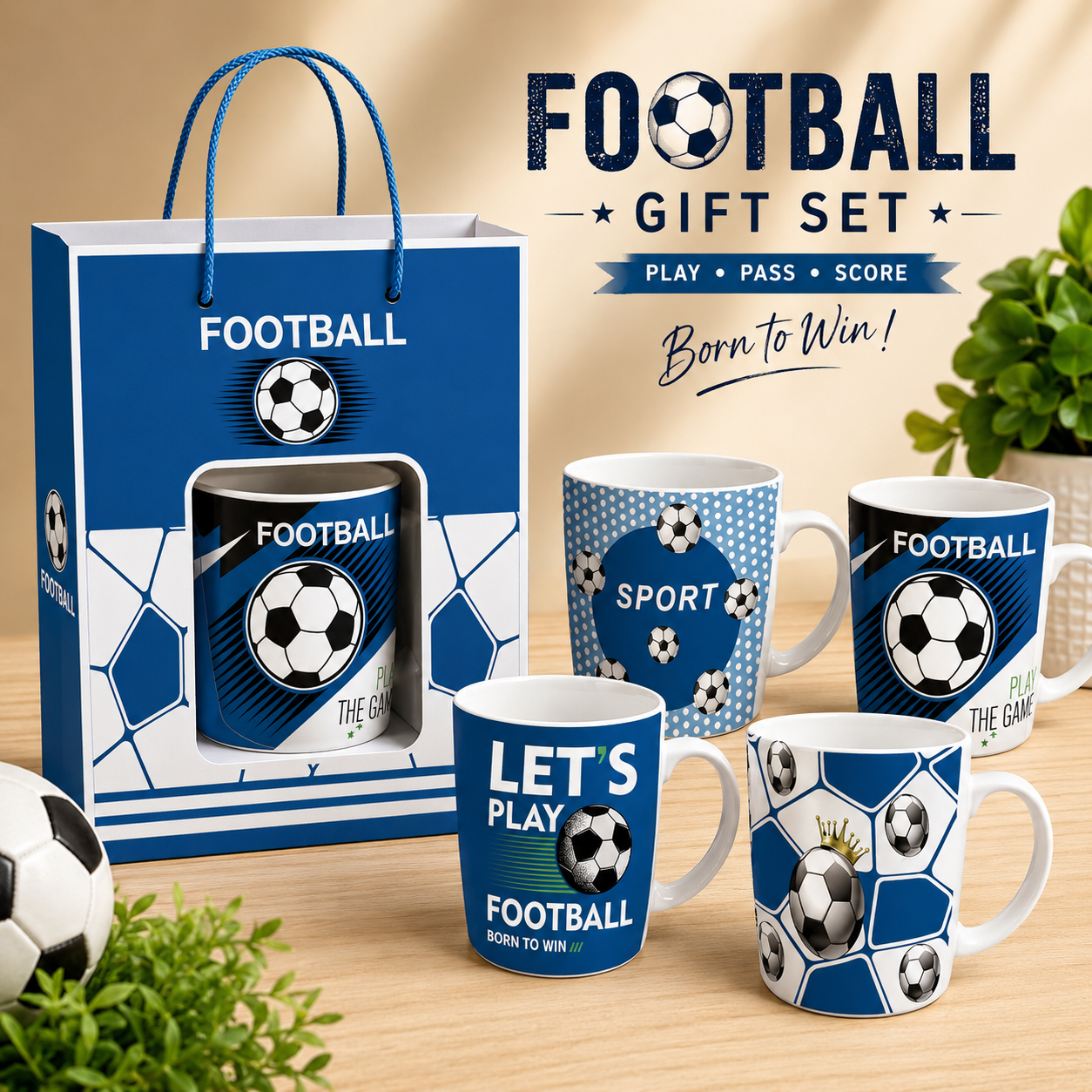 Football Champions Ceramic Mug Gift Set โฝ๐