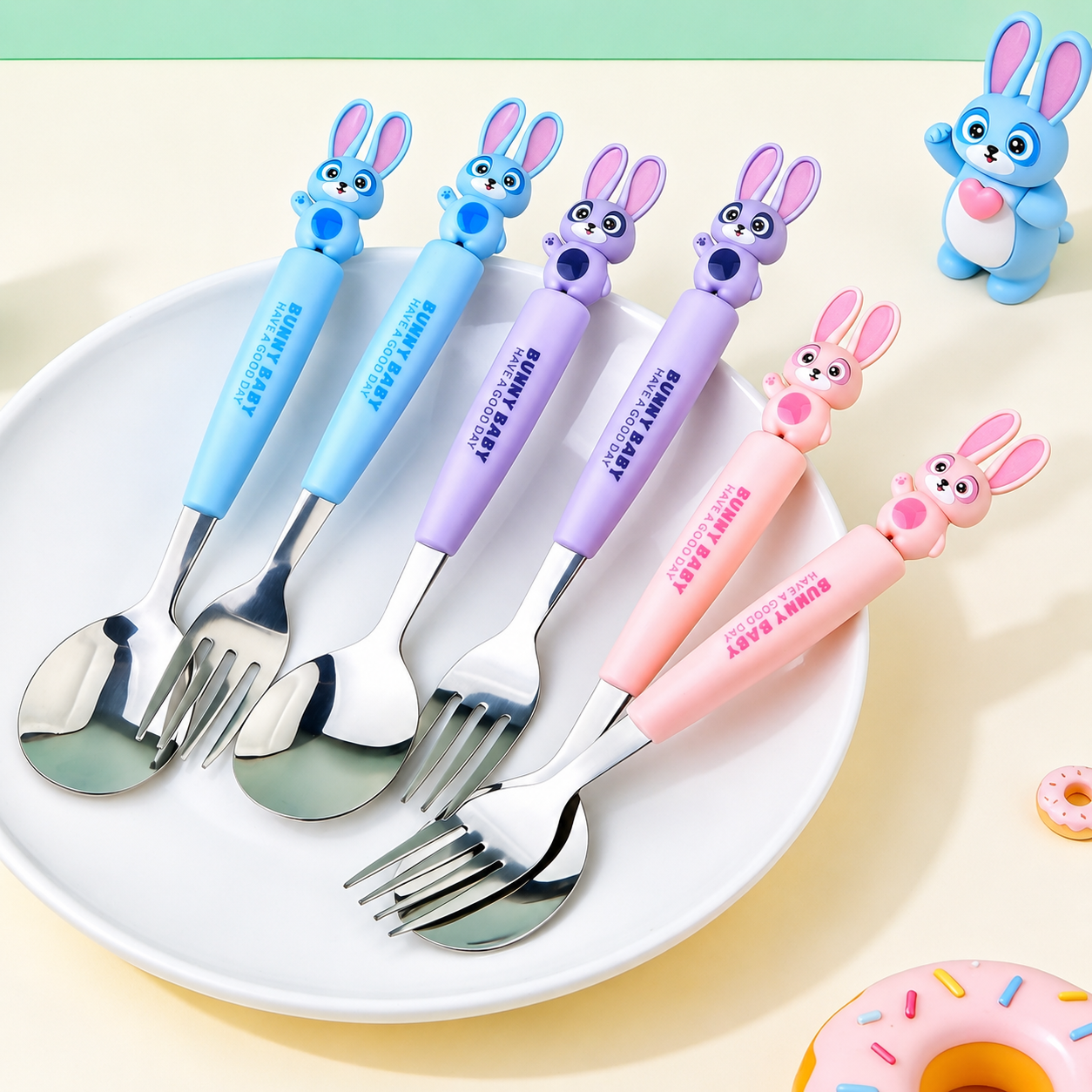 Pastel Bunny Cutlery