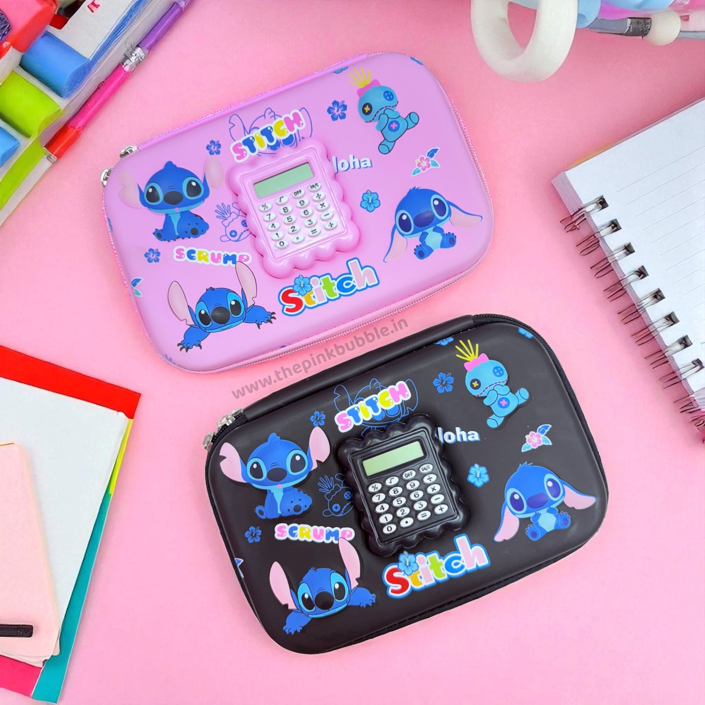 Stitch Pencil Pouch Organiser with Calculator