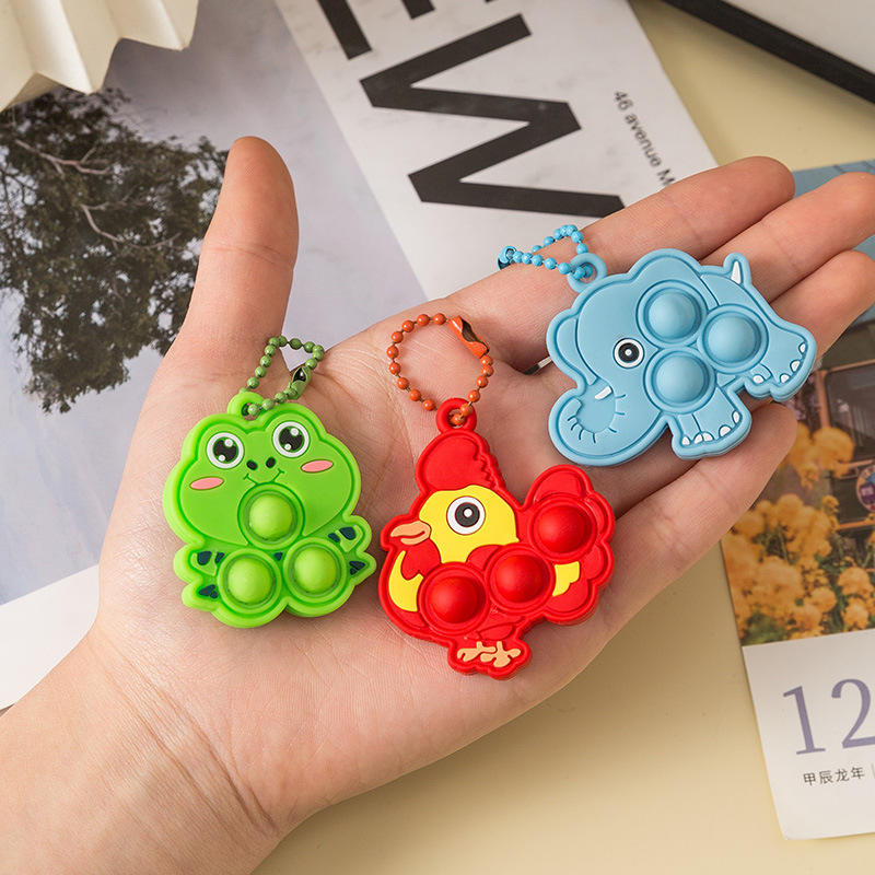 Animal Silicon Pop It Keychains