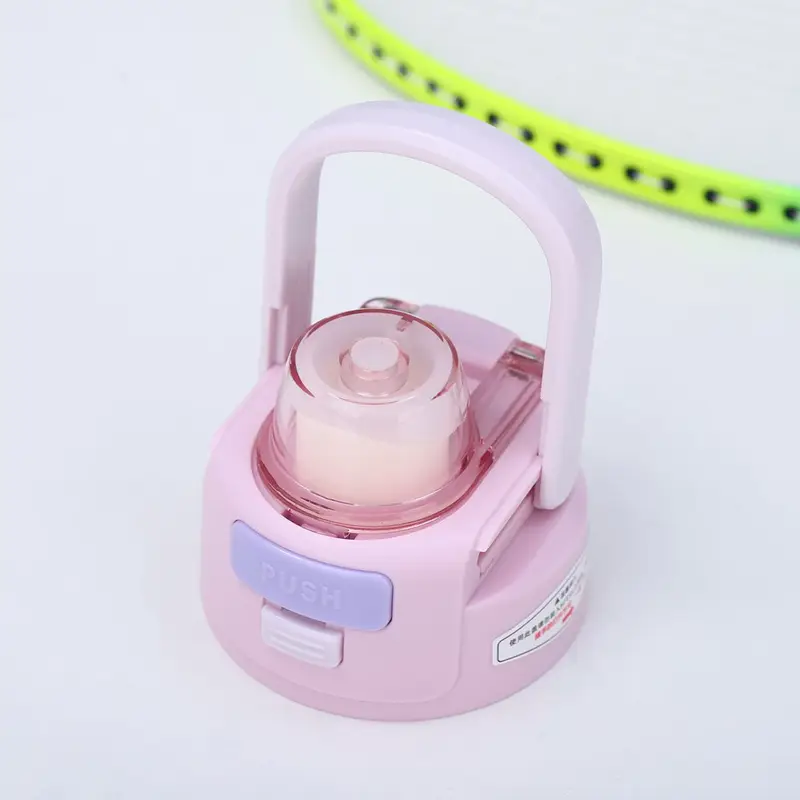 Stainless Steel Double walled Bottle | with Handle & Silicone Grip | Leak-Proof & Push Lock Button | 600 ML | Box Packing | Assorted Colors