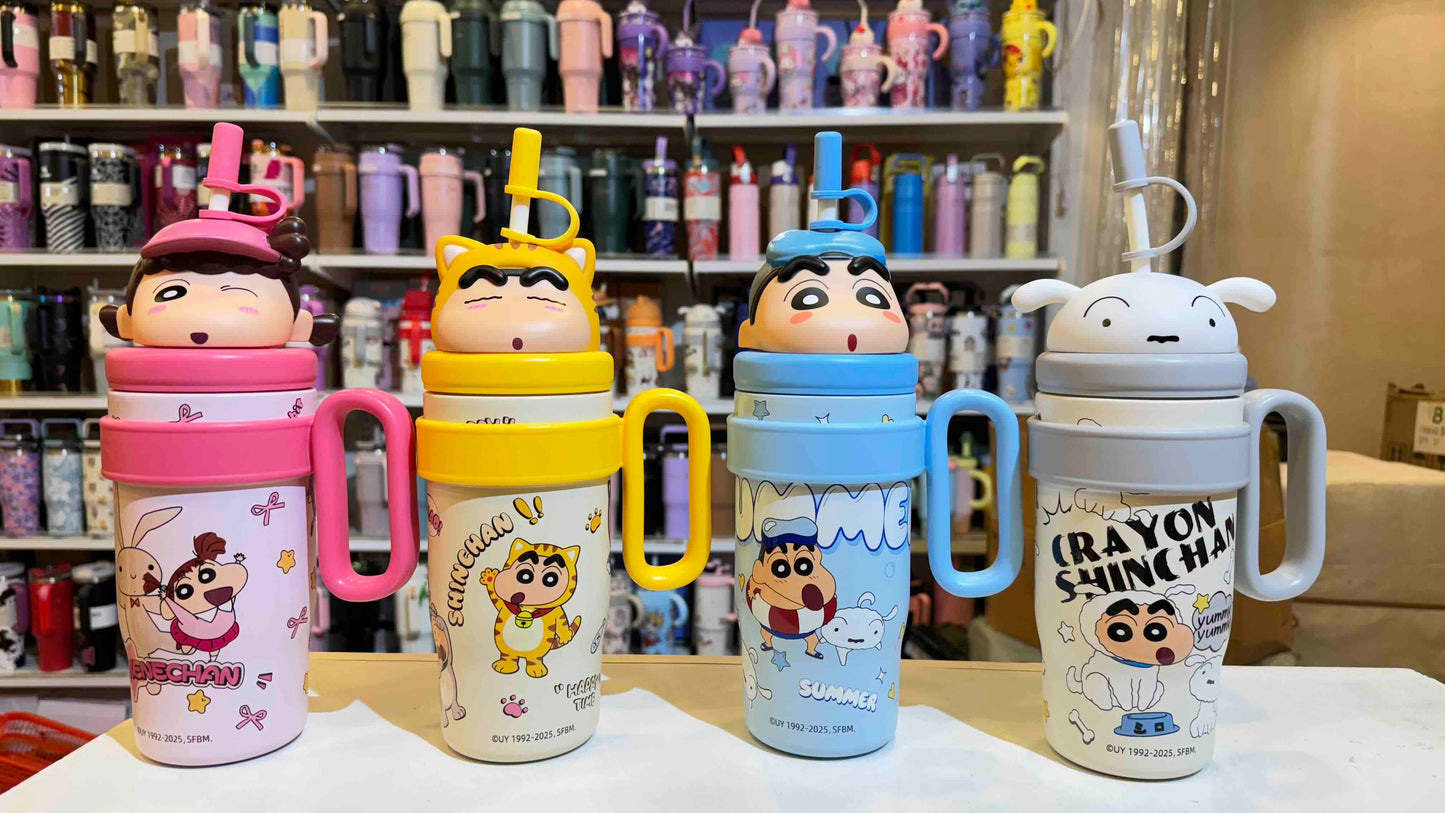Shinchan Sipper Mug with Handle & Straw