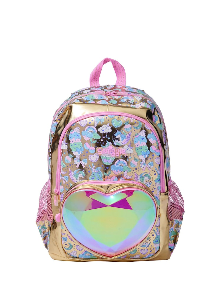 Golden Unicorn Heart Backpack