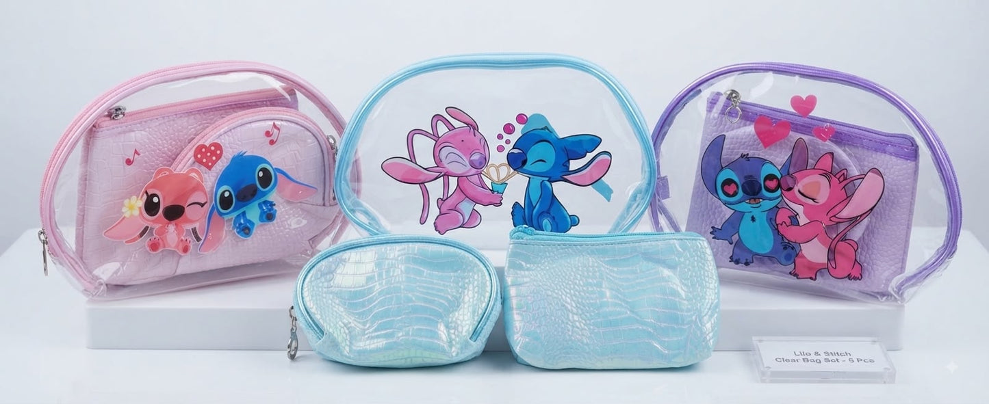 Stitch Clear Travel Bag( Set of 3 Pcs)