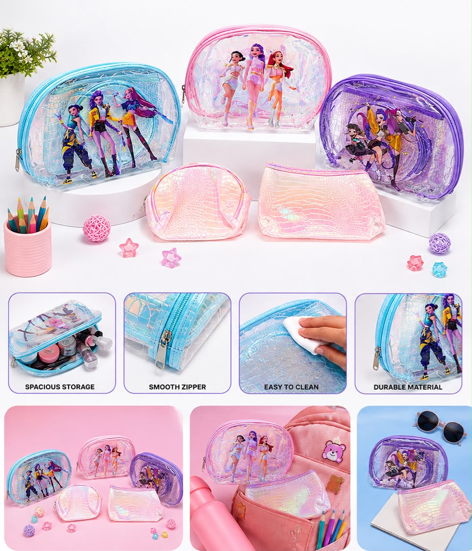 K-Pop Clear Travel Bag (Set of 3 Pcs)