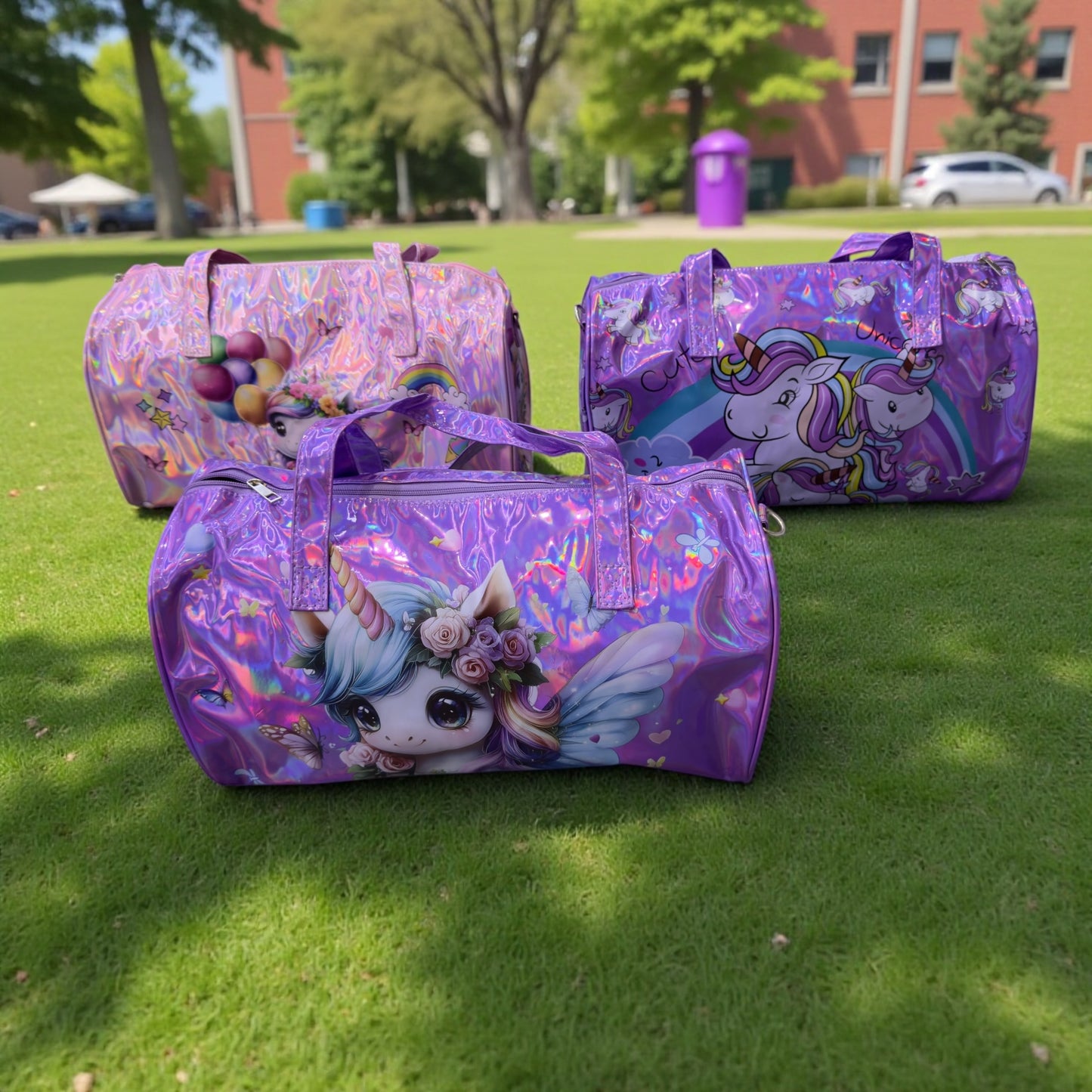 Holographic Magic Sparkle Travel Duffel Bag