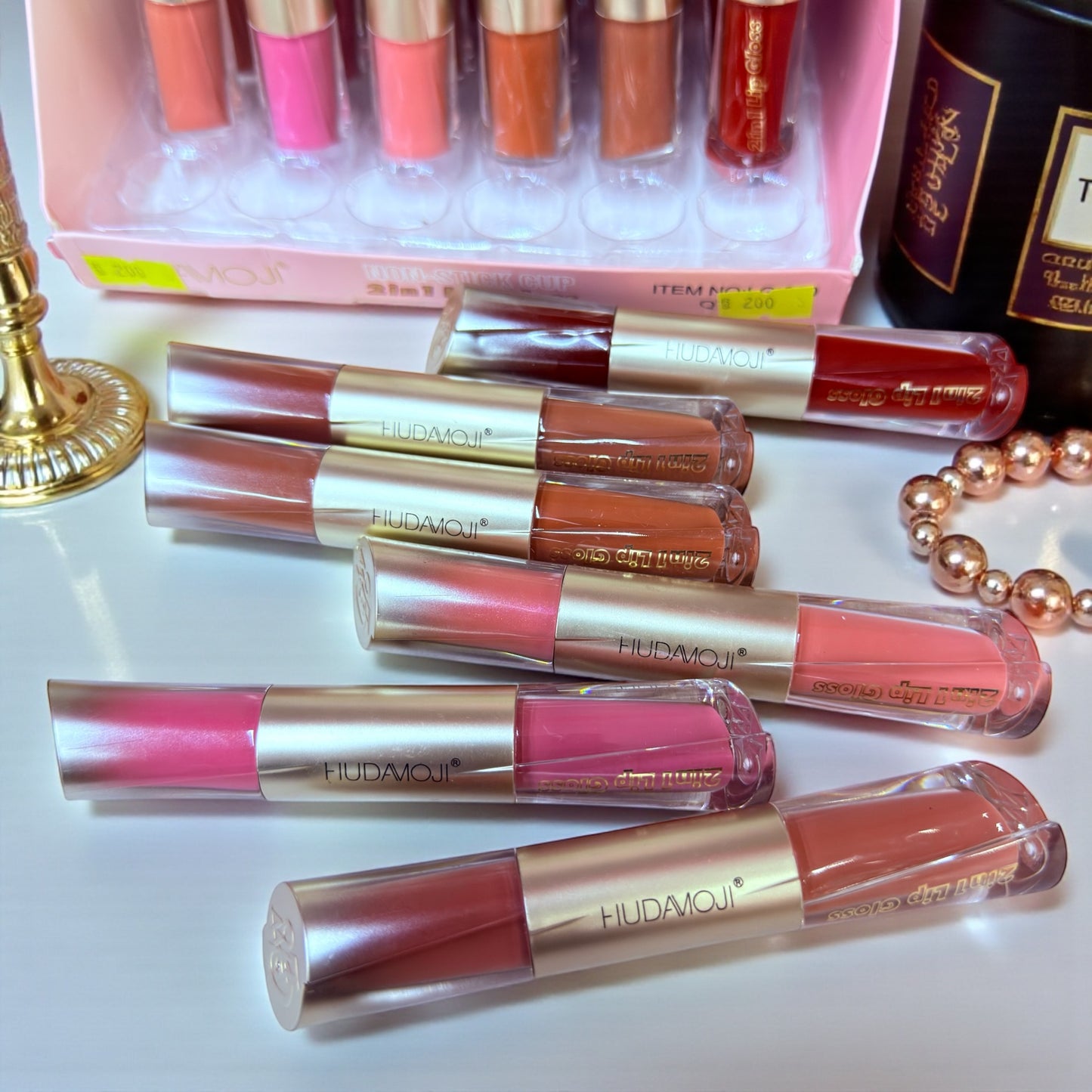 HUDAMOJI 2 in 1 Lipstick & Gloss