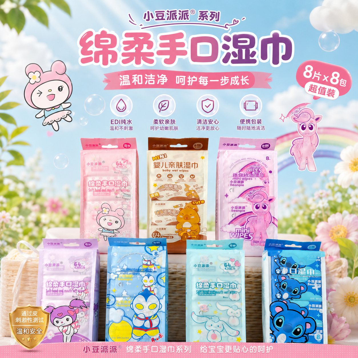 Snuggle Wet Wipes Pack (Pack of 8 Packets)