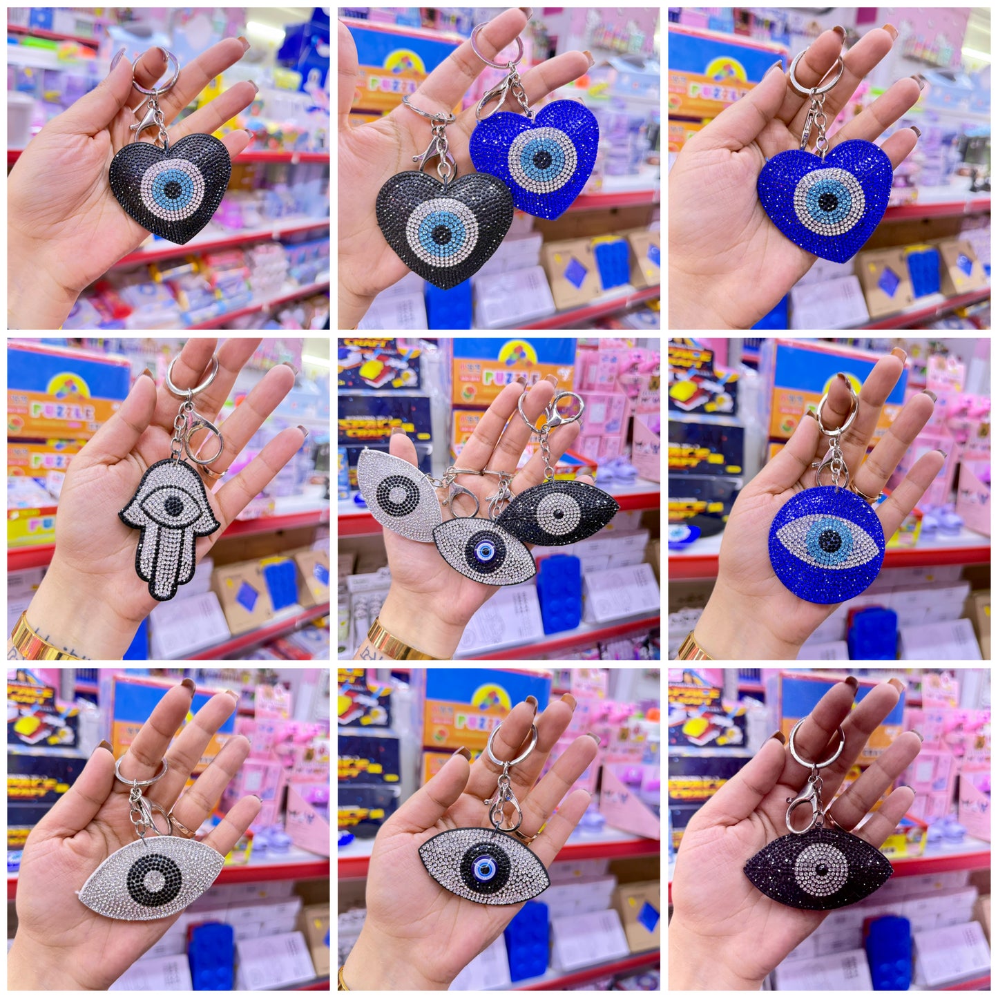 Evil Eyes Luxe Rhinestone Keychain