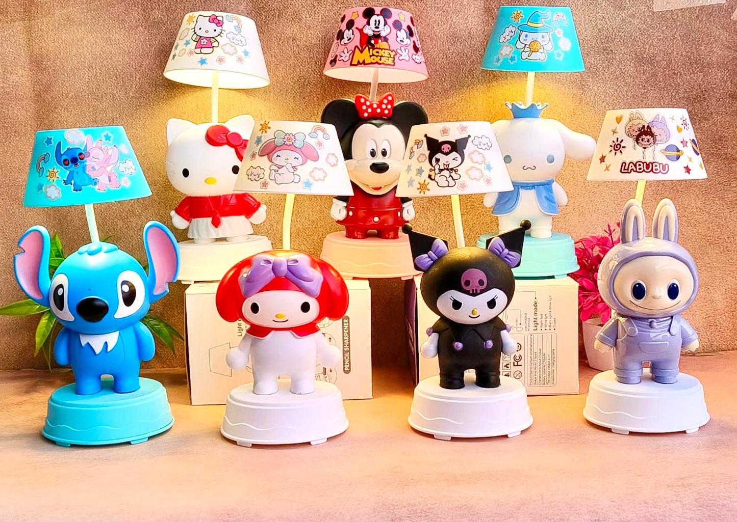Character Theme Table Night Lamp With Sharpner