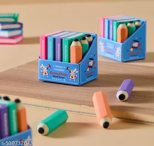 Bookshelf With Pencils Eraser