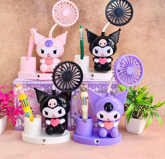 Character Theme Table Fan with Pen Holder