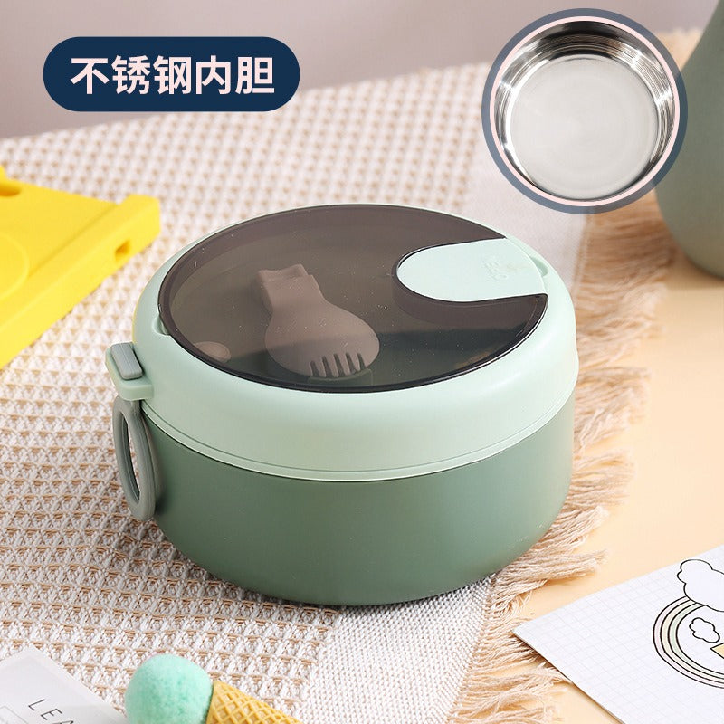 (488-9) 900ML S.S INS LEAKPROOF BOWL WITH FOLDABLE SPOON