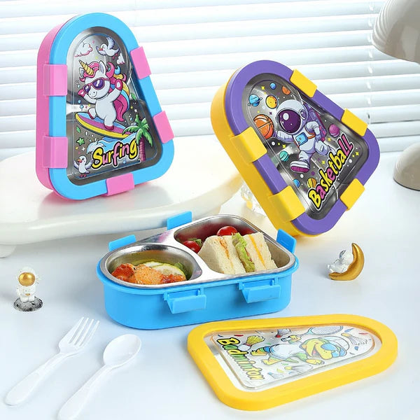 Happy Bento Triangular Tiffin Box|3 Compartment