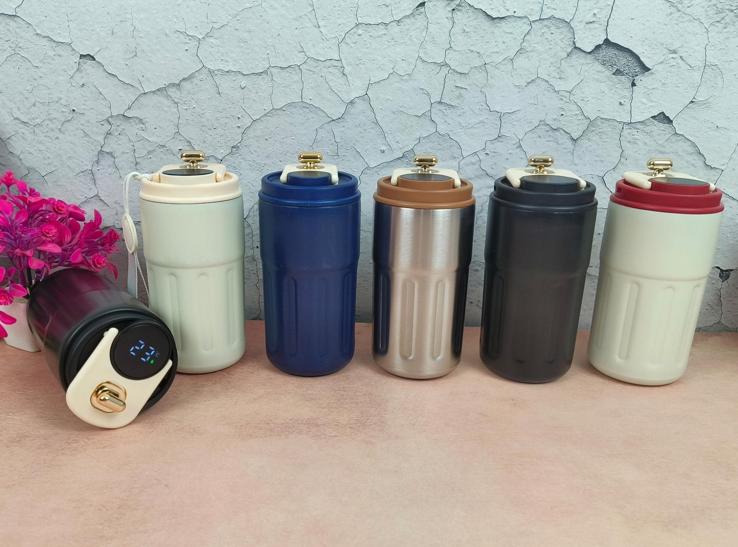 480 ML INSULATED COFFEE TUMBLER WITH TEMPRATURE DISPLAY ( 359-4)