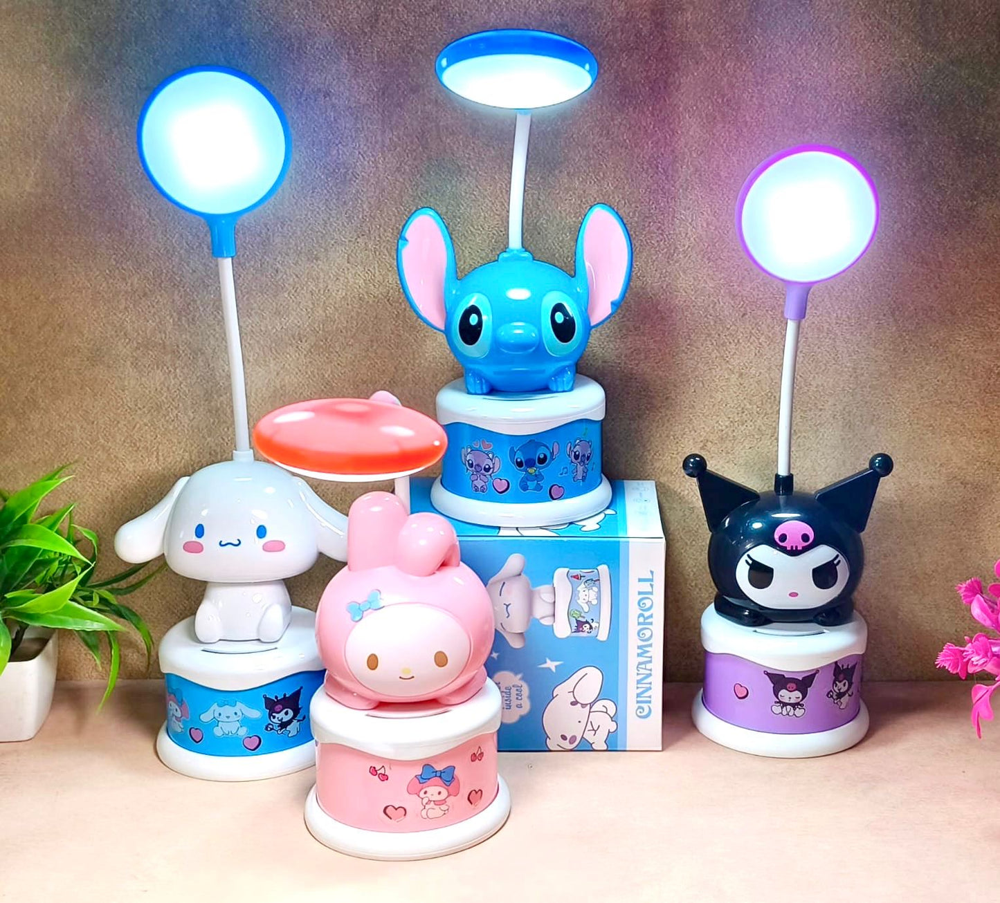 Sanrio Table Lamp With Coin Box 3 Step Brightness || Stickers || 395-1