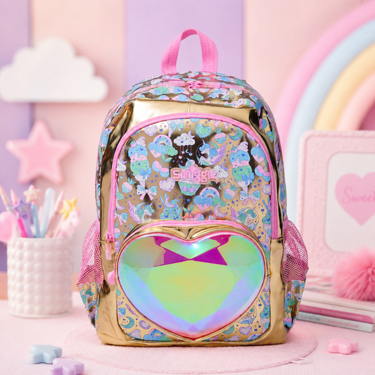 Golden Unicorn Heart Backpack