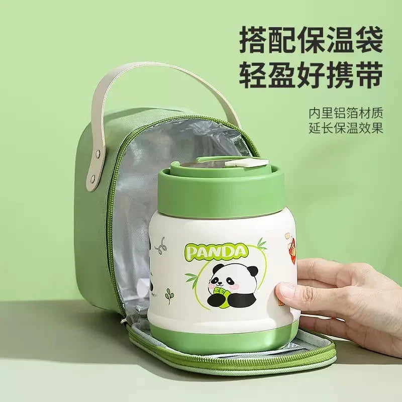 Panda CozyMeal Insulated Lunch Bowl with Insulated Lunch Bag 🐼🥣💚