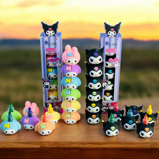 Kuromi Premium Highlighter || 6 Colors || Box Packing