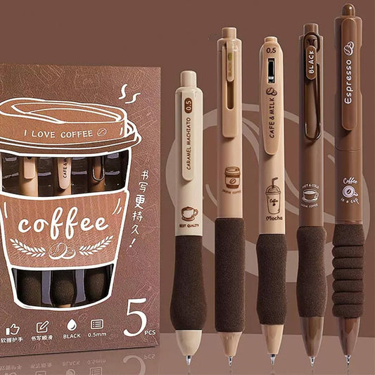 Coffee Gel Pen (Set Of 5 Pens)