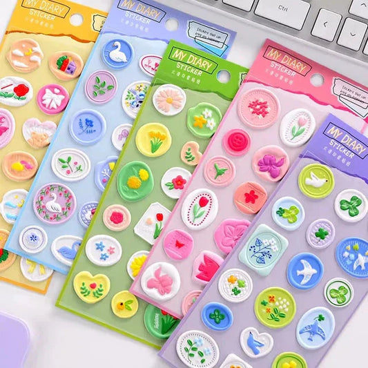 Kawaii Stamp Stickers (Pack of 1)