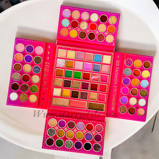 Coco Complete Makeup Palette| Four Folding Layers| 105 Colours Face Palette