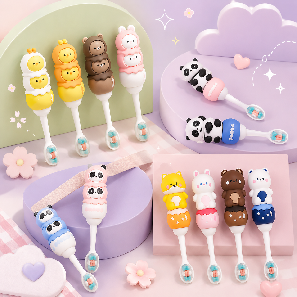 Cute Animal Kids Toothbrush ✨ ( Pack of 1 ) | Transparent Box Packing|Travel Friendly
