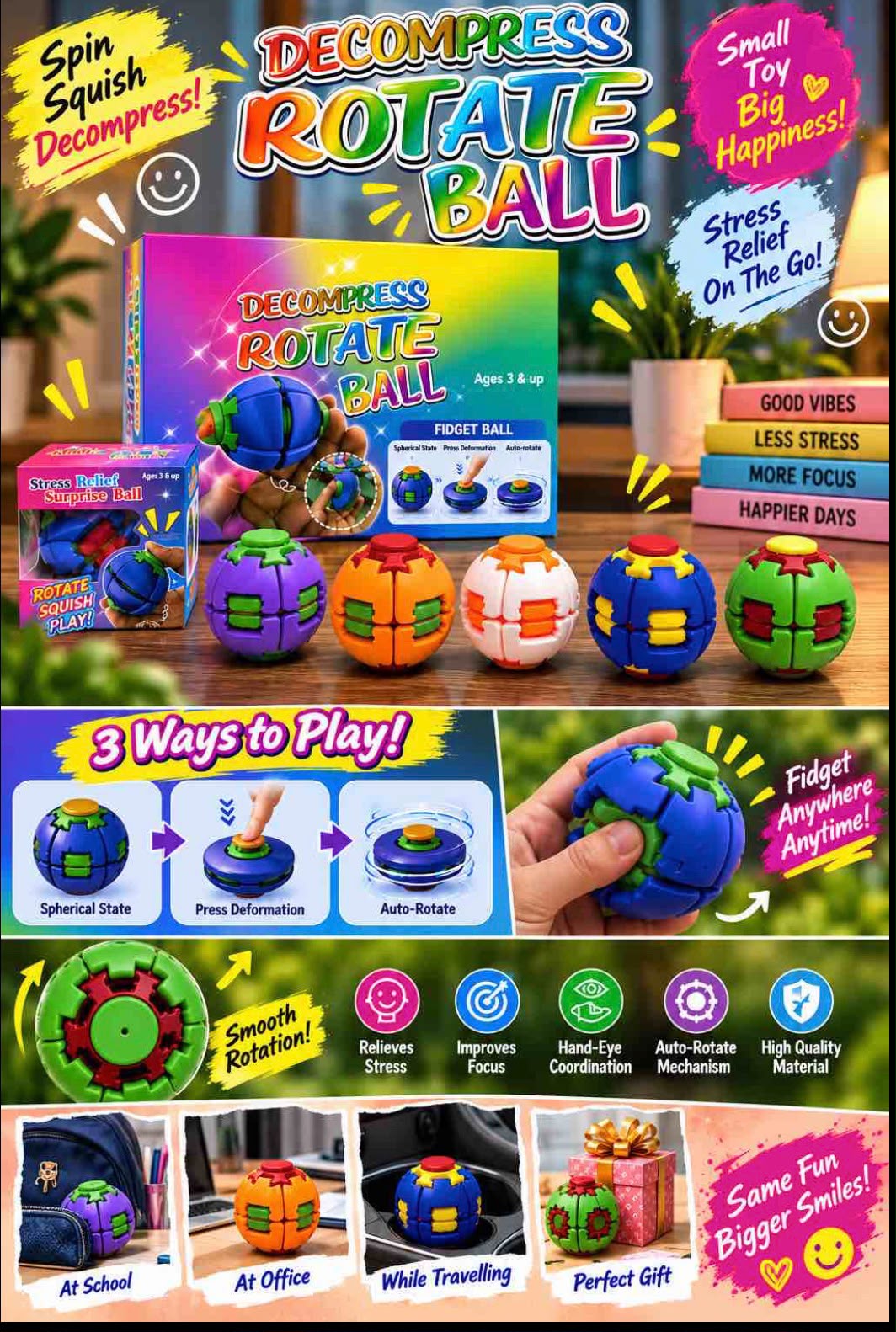 Kids Fidget Spin Ball