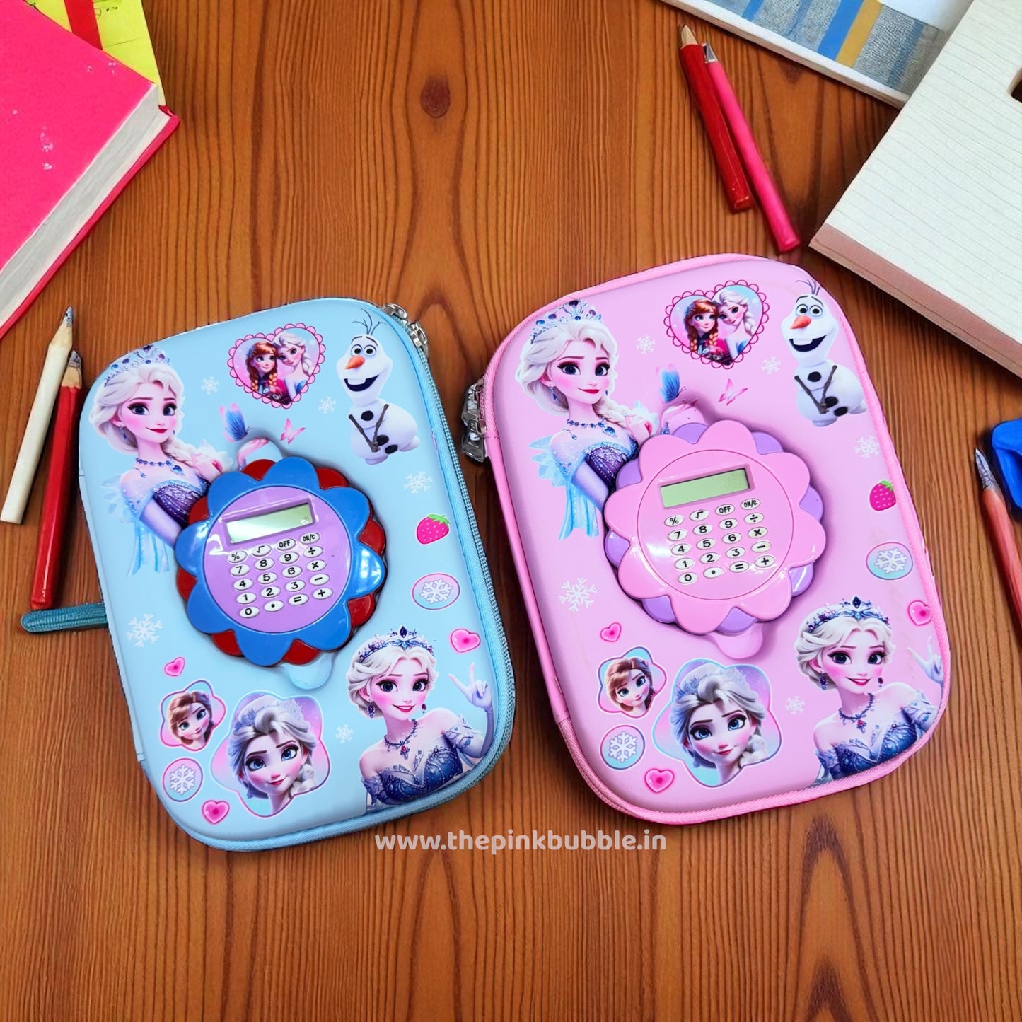 Princess Pencil Pouch Organiser with Calculator