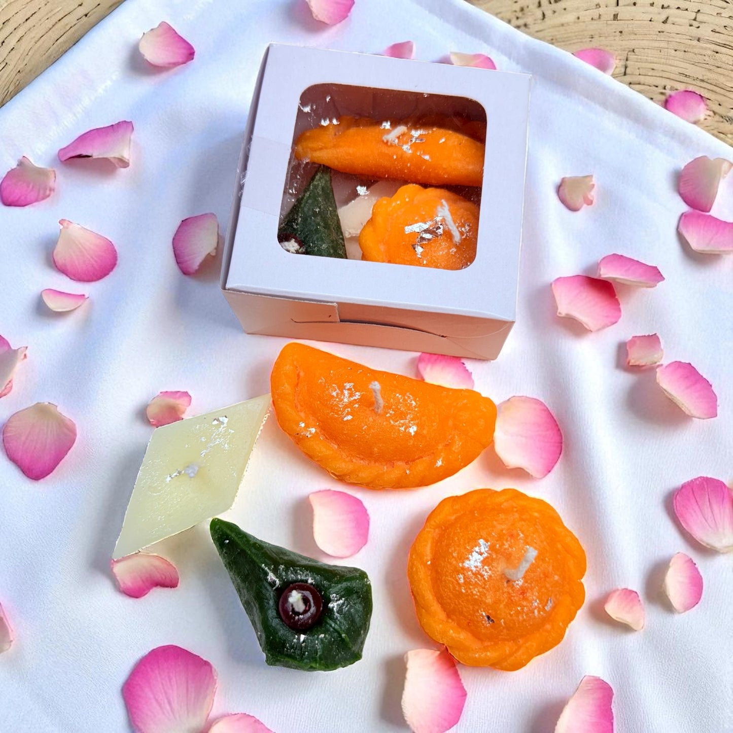 Paan Kaju Katli Gujiya-Candle (4 Pcs Box Packing)|Scented