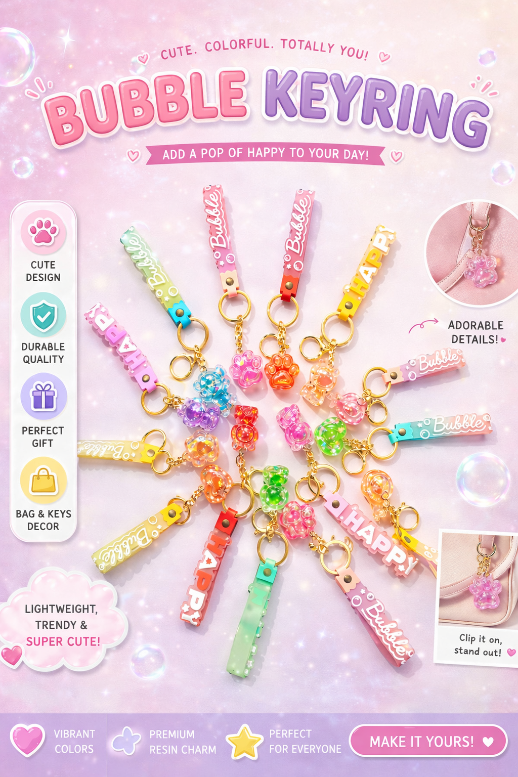 Kawaii Water Keychains