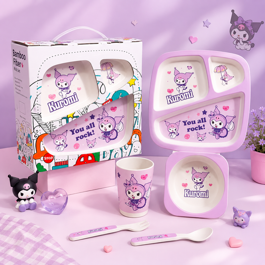 Kuromi Bamboo Fiber Dinner Set