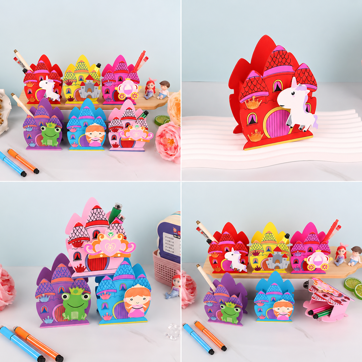 Wooden Castle Pen Holder