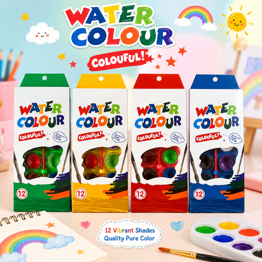 🎨 Colourful 12-Shade Water Colour Set
