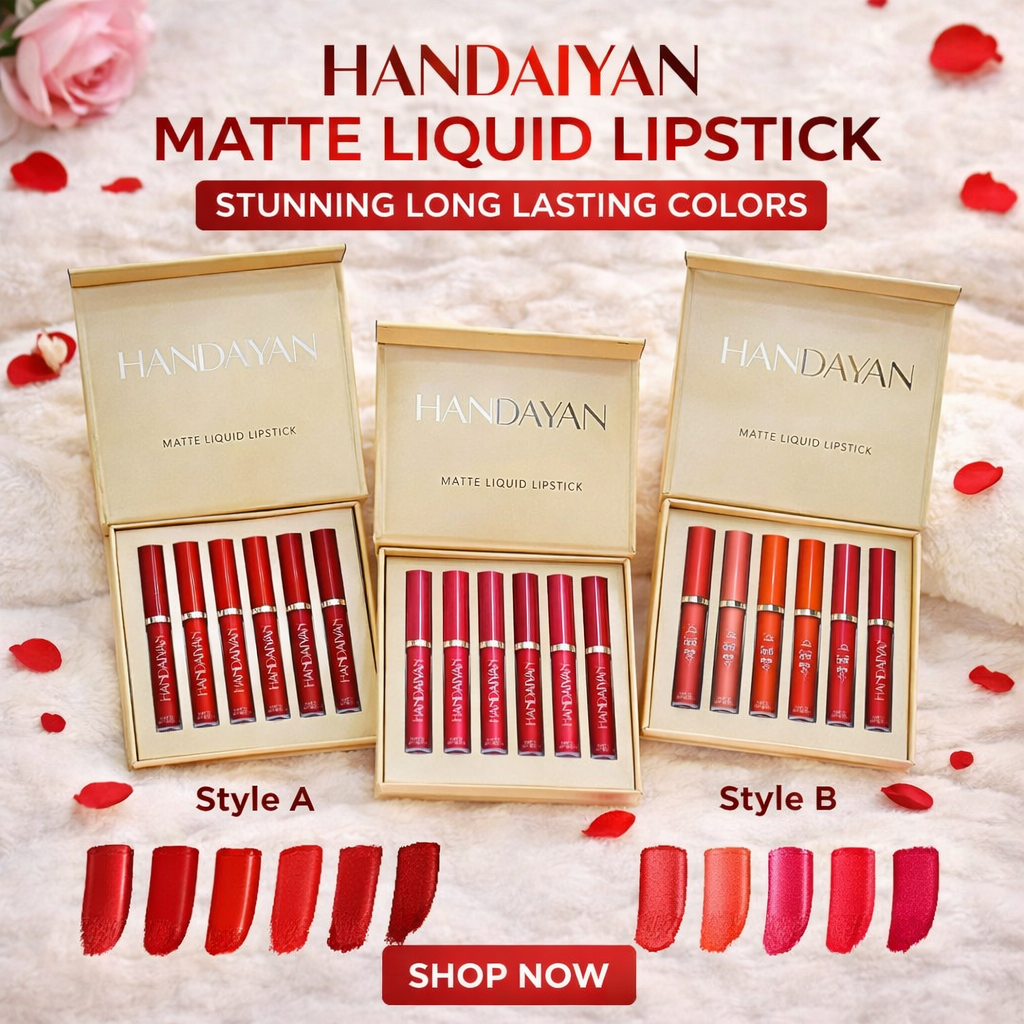 Handaiyan Lipstick Set | Set Of 6 Lipsticks | Matte Liquid Lipstick