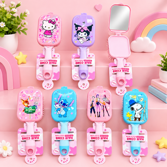 Kawaii Character Hair Comb+Mirror