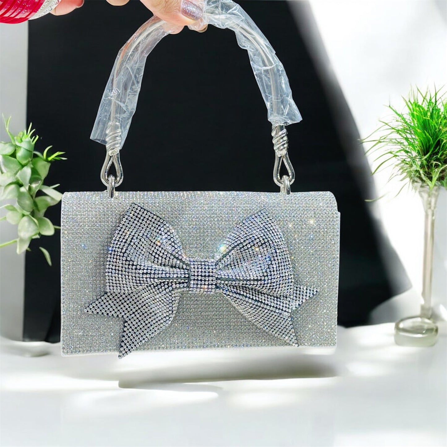 Silver Stone Bow Bag