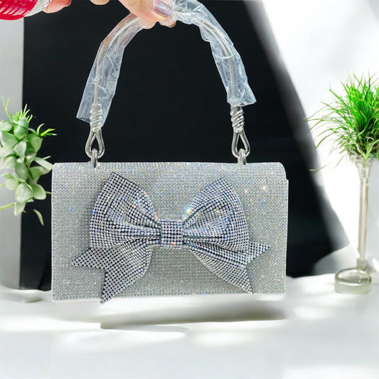 Silver Stone Bow Bag
