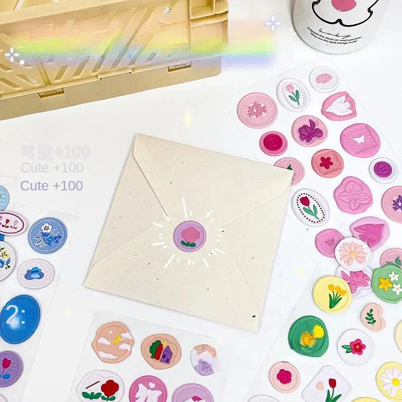 Kawaii Stamp Stickers (Pack of 1)