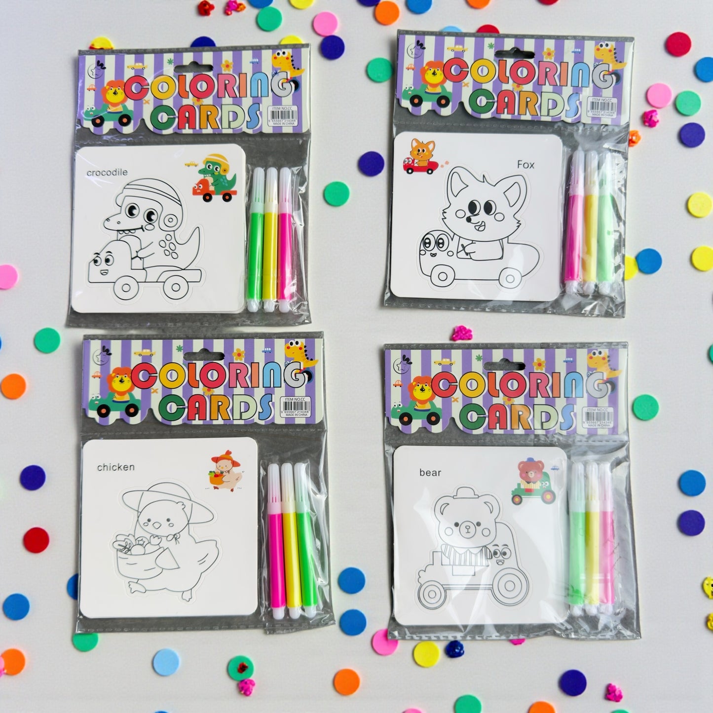 Fun Animal Coloring Cards