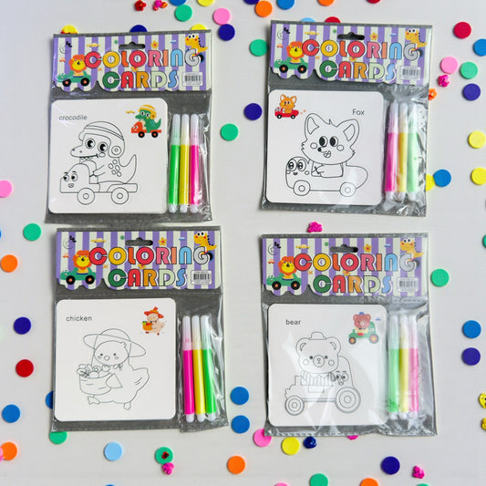 Fun Animal Coloring Cards