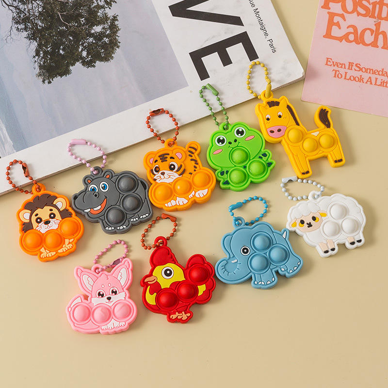 Animal Silicon Pop It Keychains