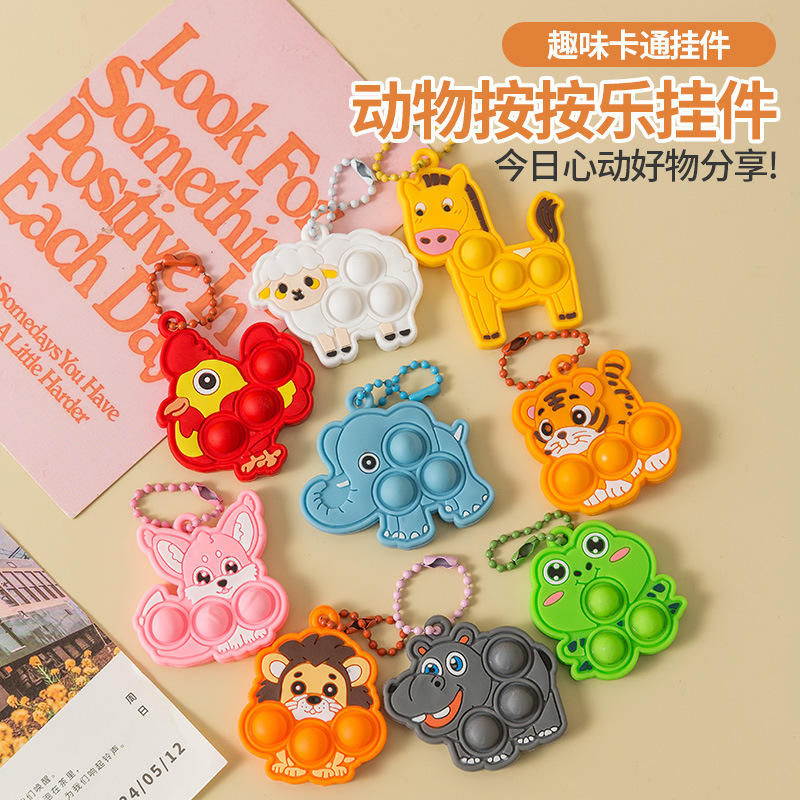 Animal Silicon Pop It Keychains