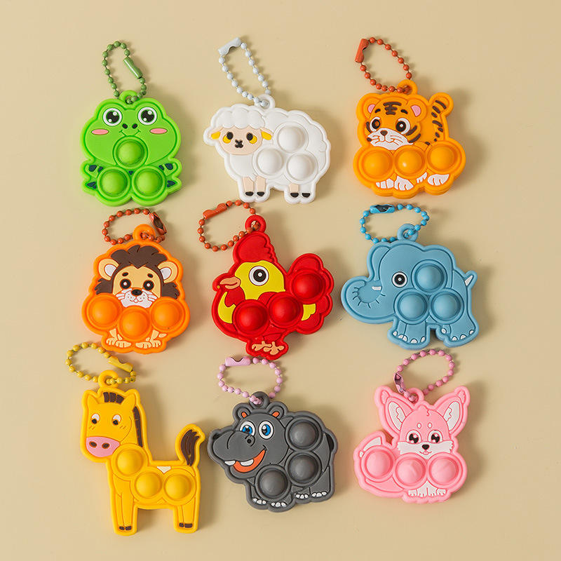 Animal Silicon Pop It Keychains